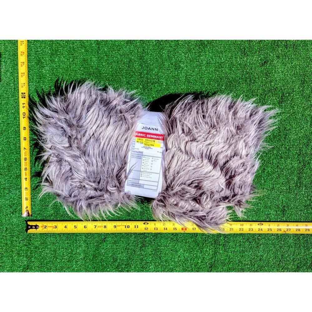 Chan Gray Husky Furry Fuzzy Joann Craft Store Fabric Textile Remnant 1 Yard New